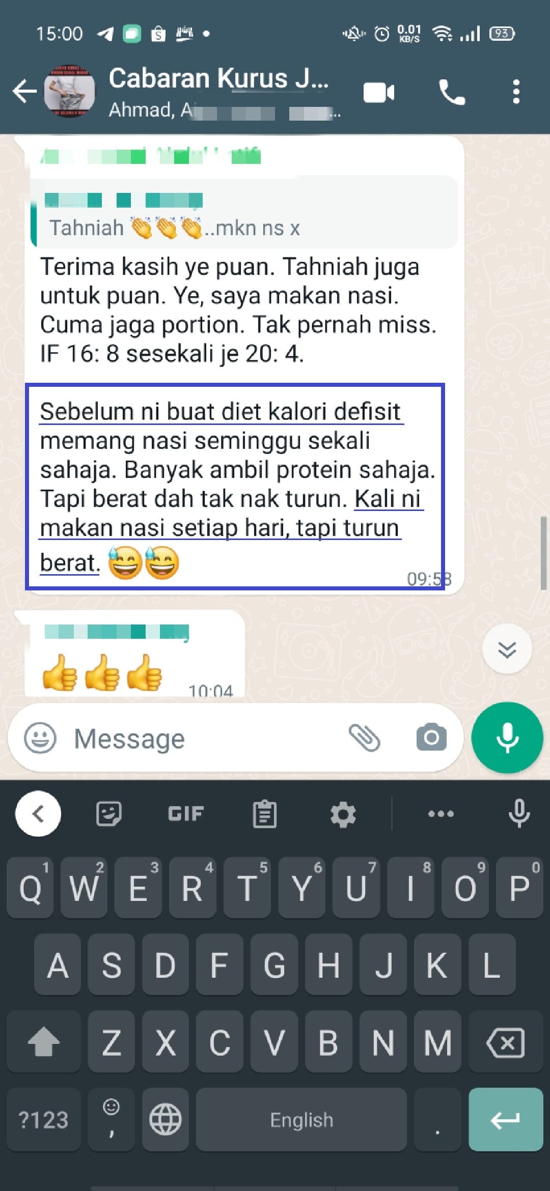 Testimoni peserta LCHF & IF
